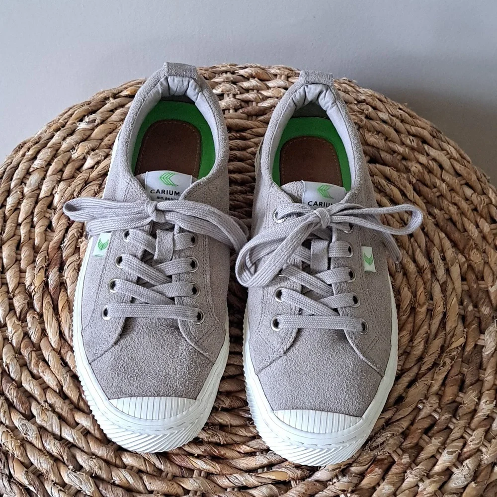 CARIUMA Womens Ona Gray Suede Low Top Casual/Athleisure Sneakers US7/EU38‎